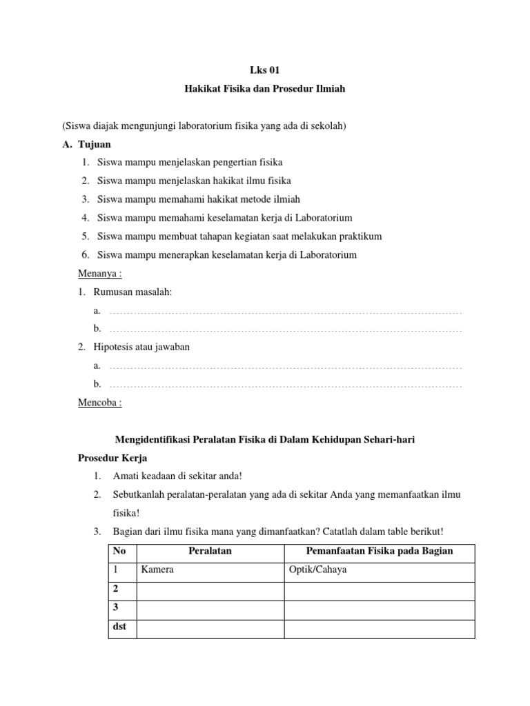 Lks 01 Hakikat Dan Prosedur Fisika