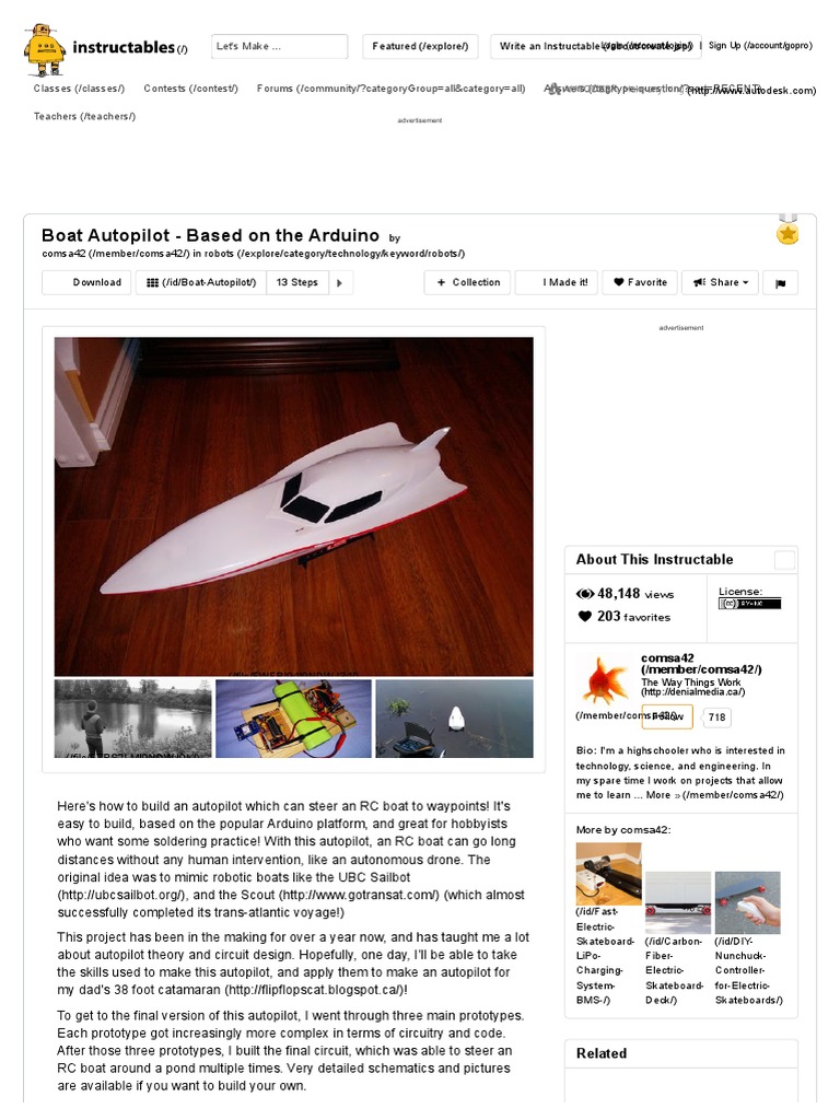 Boat Autopilot - Based On The Arduino - 13 Steps (With Pictures) | PDF ...
