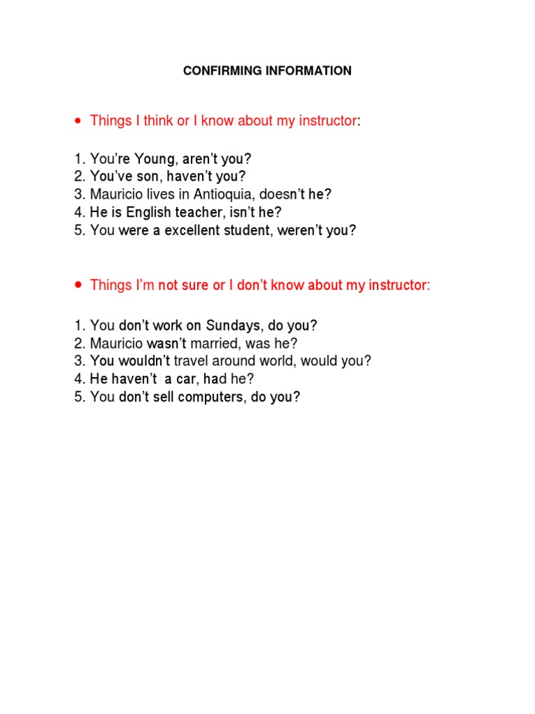 Instructor Information Confirmation Guide | PDF | Self-Improvement