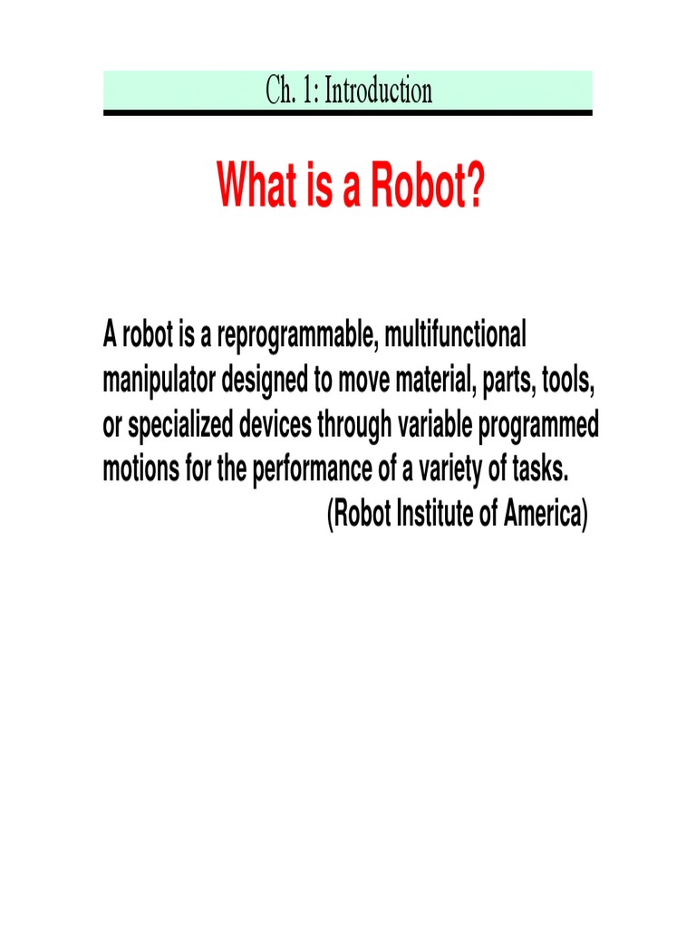 Robot Types and Features Guide | PDF | Technology & Engineering