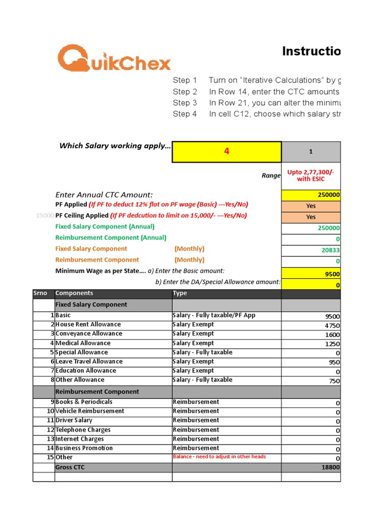 Salary Structure and CTC Calculation Guide | PDF | Salary | Taxation