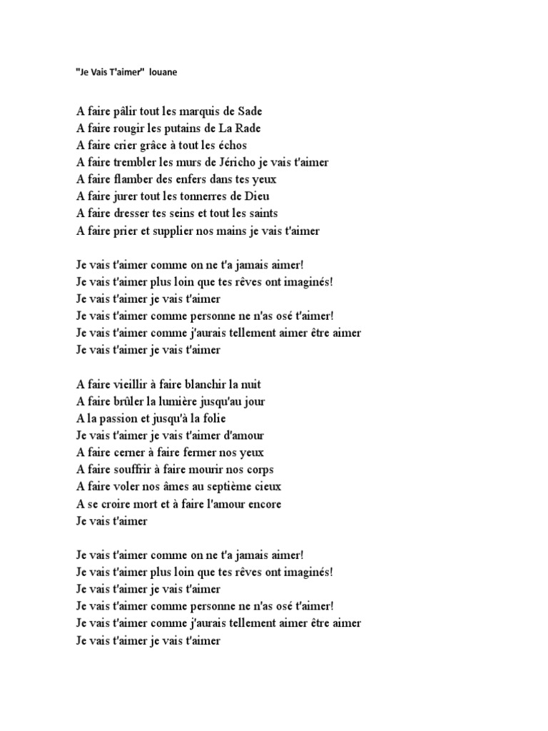 Partition Je Vais T Aimer Pdf Guitare Je Vais T'Aimer Louane | PDF