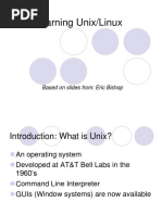 Learning Unix/Linux: Based On Slides From: Eric Bishop