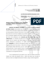 Respuesta Jefe de Gobierno - Acción de inconstiucionalidad 2/2010 - Matrimonio Gay