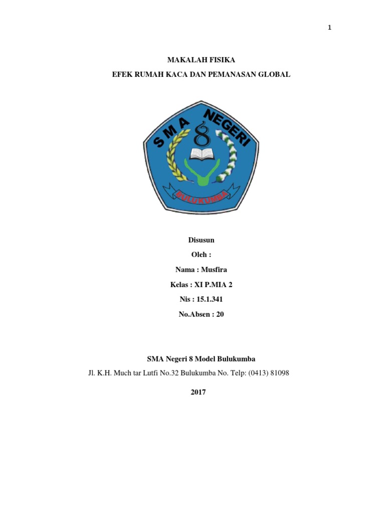 Makalah Pemanasan Global Fisika Kelas 11