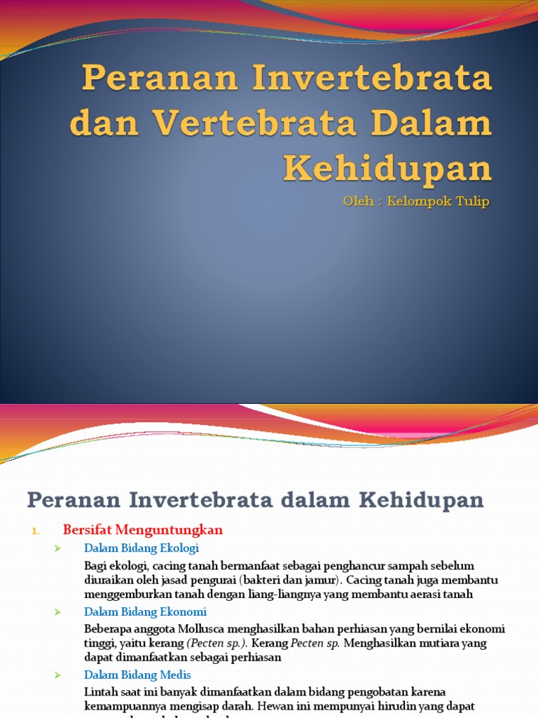Peranan Invertebrata Dan Vertebrata Dalam Kehidupan PDF Peranan Invertebrata Dan Vertebrata Dalam Kehidupan PDF