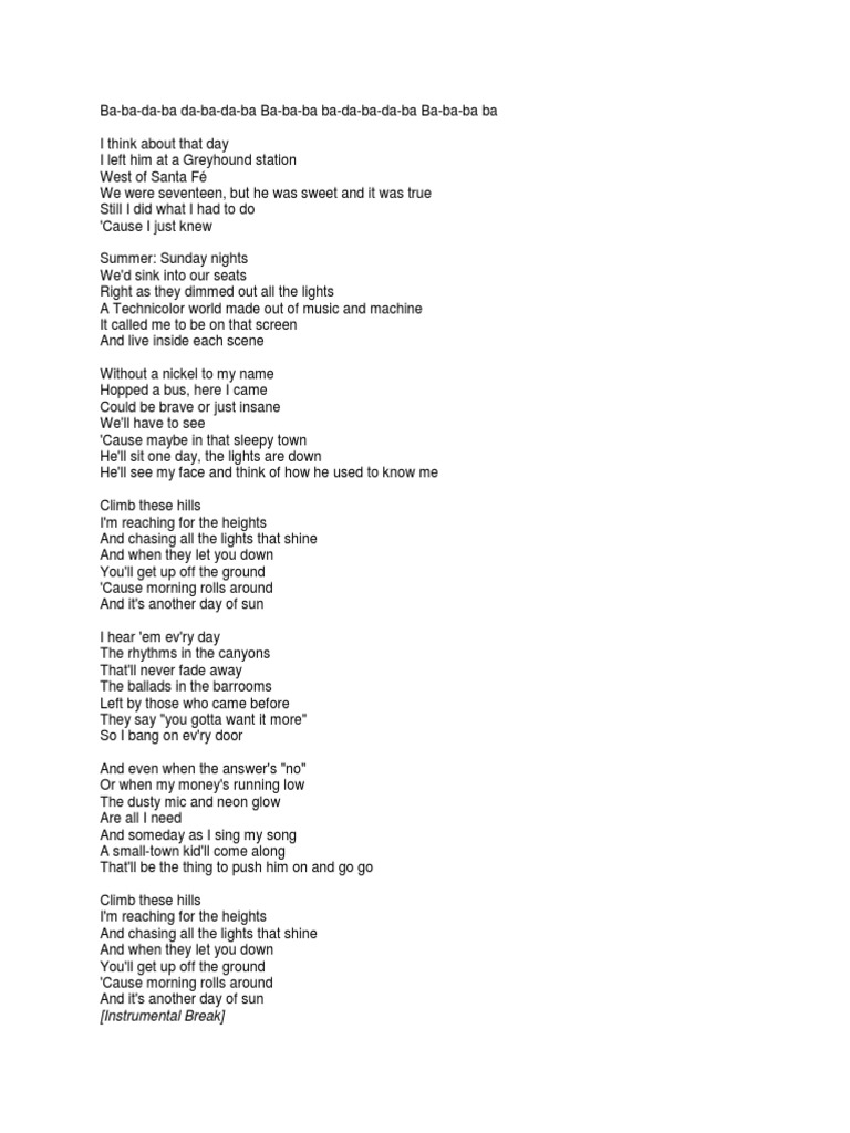 Instrumental Break instrumental break