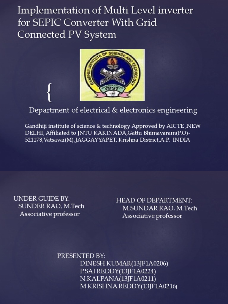 Implementation of Multi Level Inverter For SEPIC Converter With Grid ...