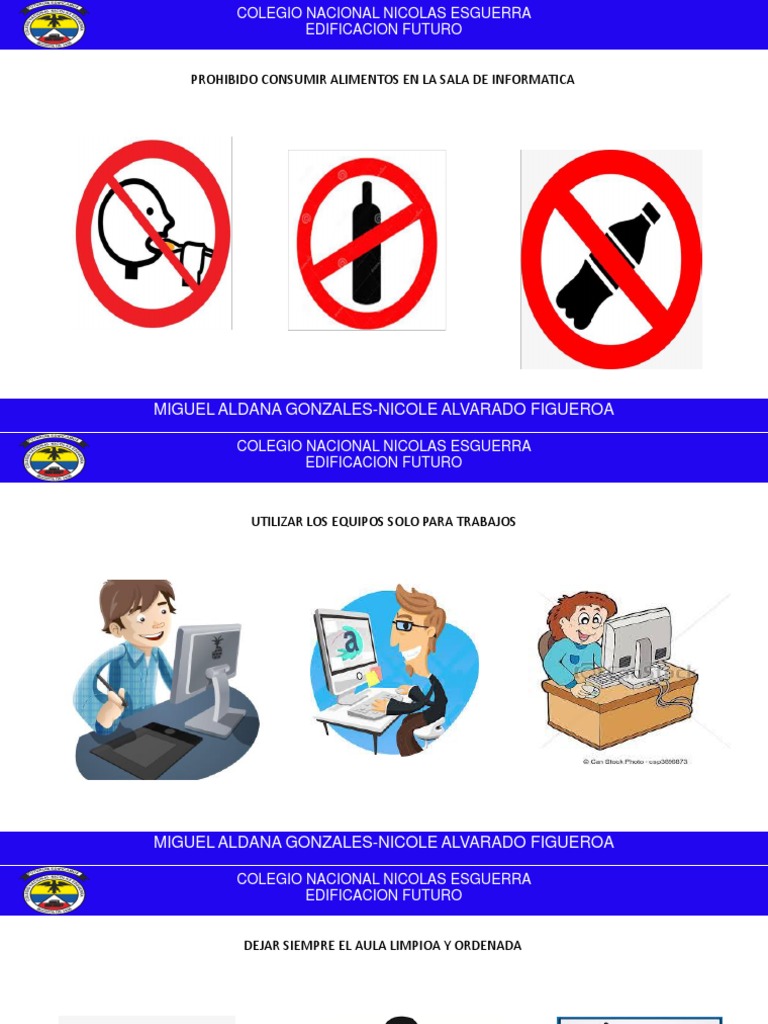 Normas Aula de Informatica | PDF