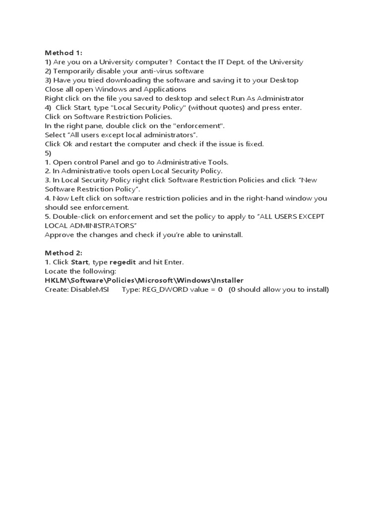 Troubleshoot Software Installation Issues | PDF | Computers