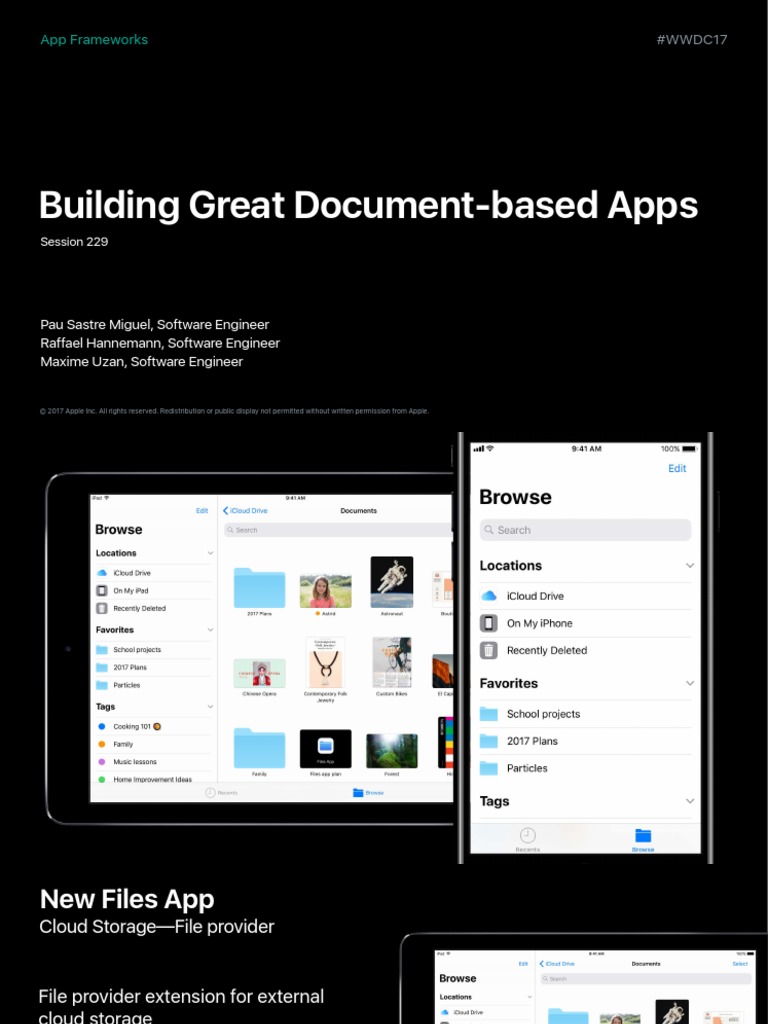 Building Great Documentbased Apps in Ios 11 | PDF | I Cloud | I Pad