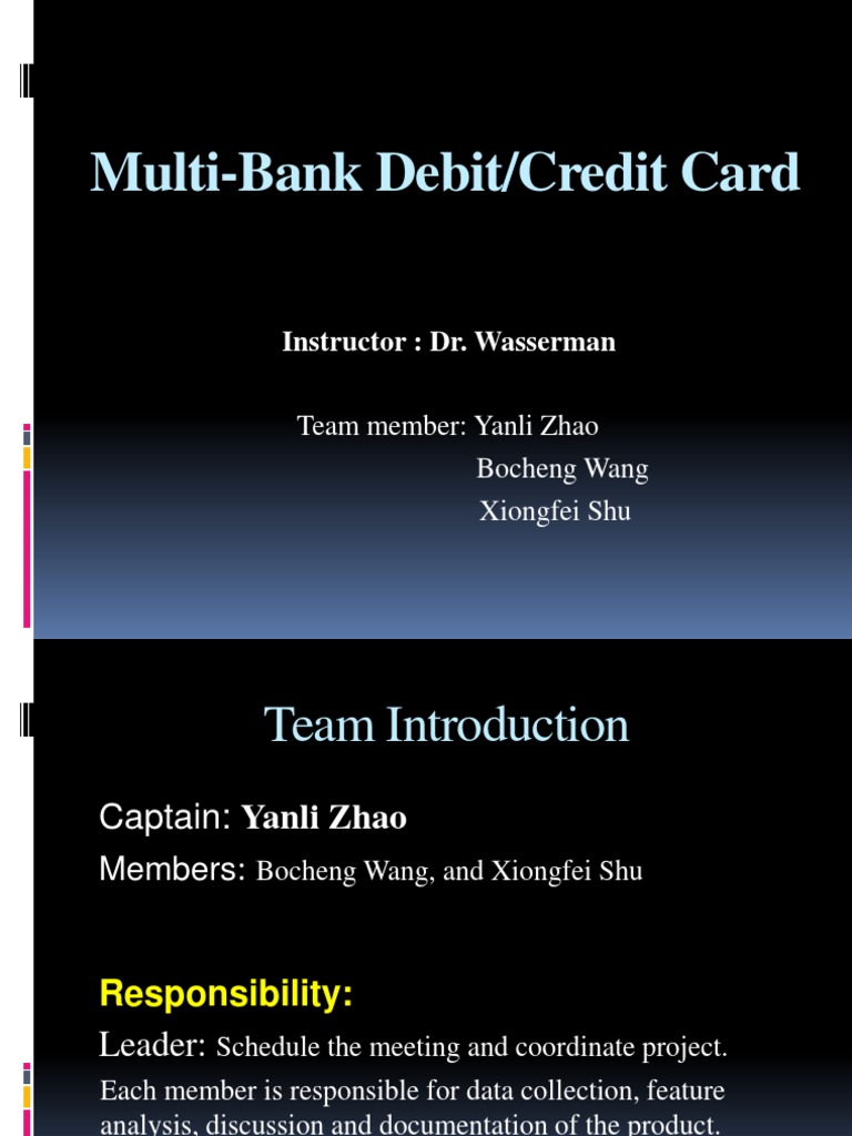 Multi-Bank Debit/Credit Card Project Overview | PDF | Debit Card ...