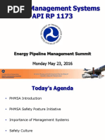 Safety Management Systems API RP 1173: Energy Pipeline Management Summit