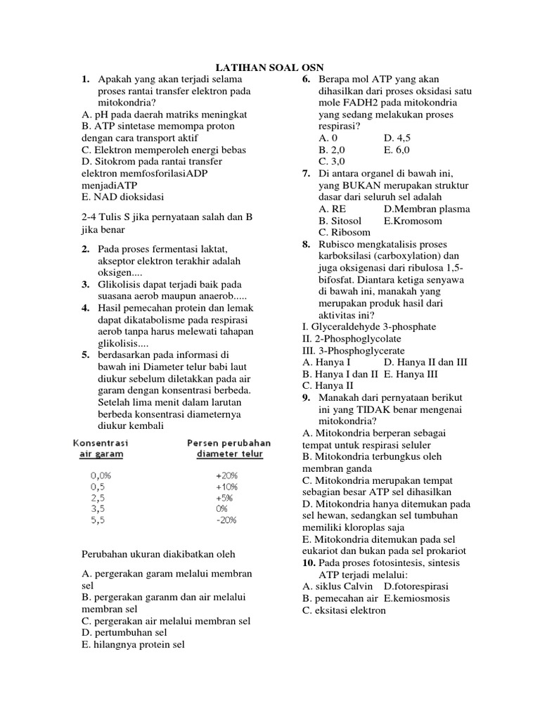 Latihan Soal Osn | PDF