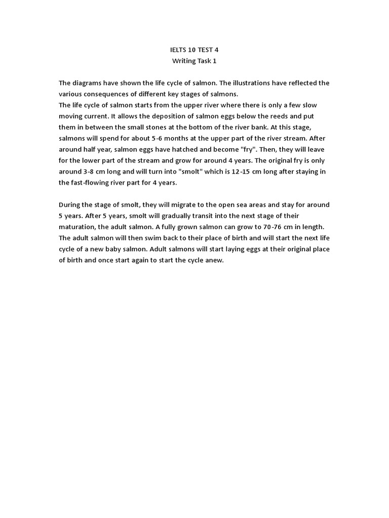 Cambridge Ielts 10 Test 4 Writing Task 1 Answer