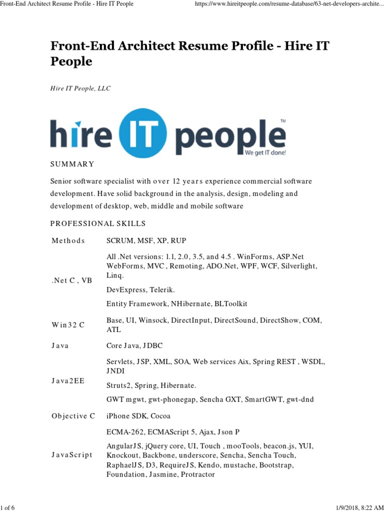 Hire It People Resume