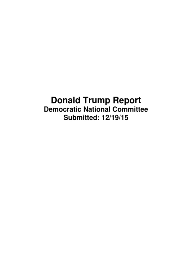 Trump Report: Key Narratives & Issues | PDF | Donald Trump | American ...