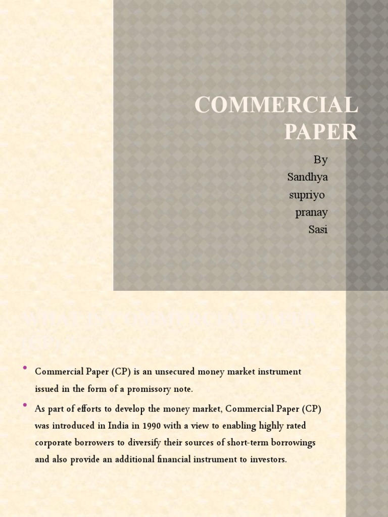 Overview of Commercial Paper in India | PDF | Commercial Paper | Credit ...
