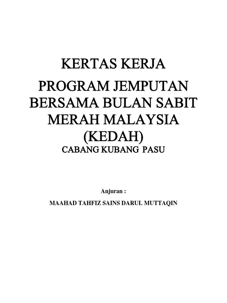 Kertas Kerja Program Pbsm 2017