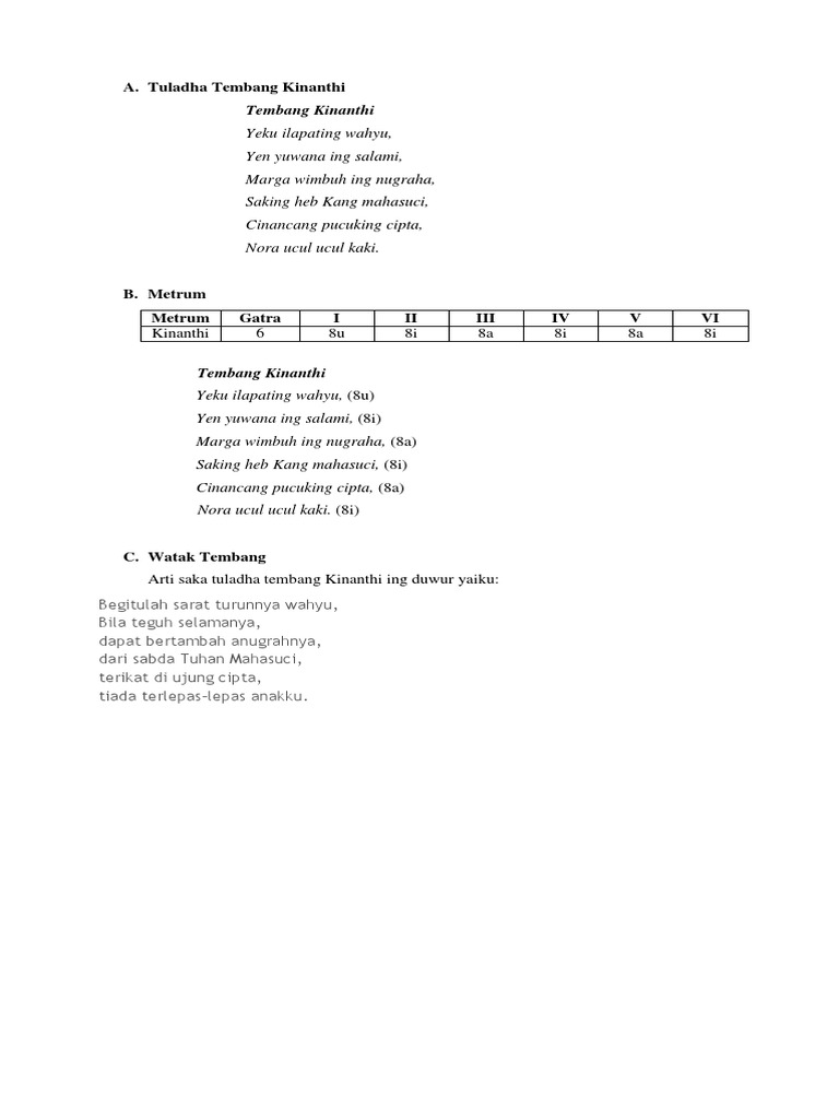 Tembang Kinanthi