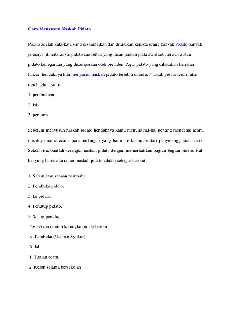 Bagaimana Cara Menyusun Kerangka Teks Pidato Jelaskan Teks Teks Pidato