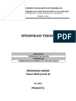 Spesifikasi Teknik Pembangunan Jembatan Sulang (Dau)