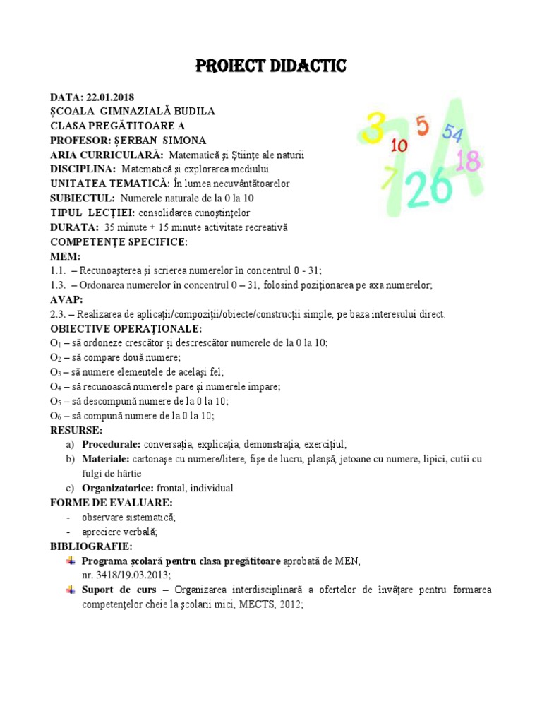 5 Proiect Didactic Mem | PDF