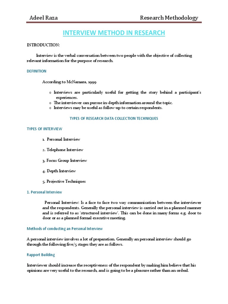 interview research method pdf