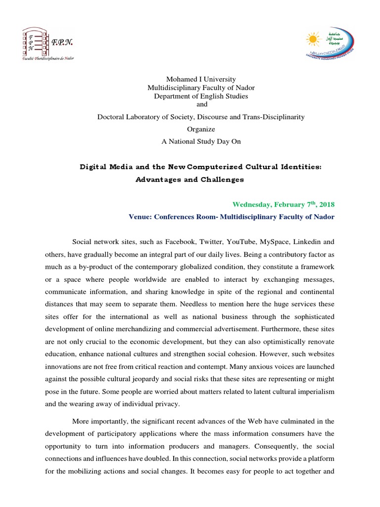 Digital Media and Cultural Identities | PDF | Social Networking Service ...