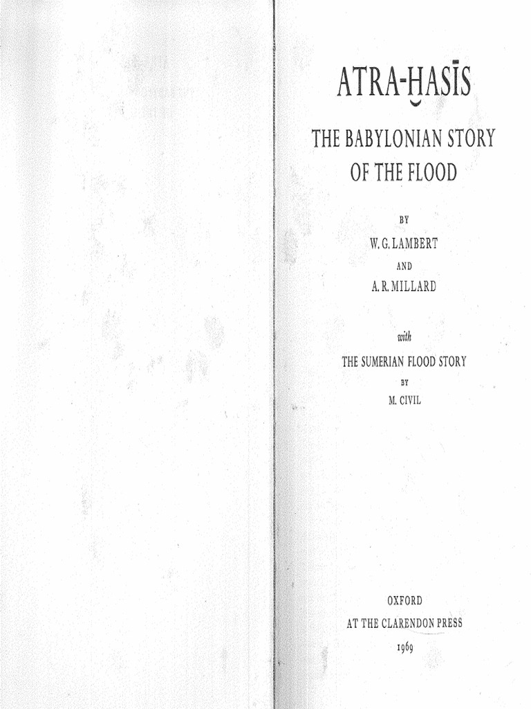 768px x 1024px - Wilfred G. Lambert, Alan R. Millard-Atra - AsÄ«s - The Babylonian Story of  The Flood-Oxford University Press (1969) | PDF