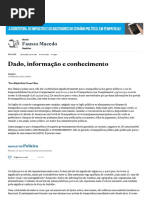 Dado, Informação e Conhecimento - Jornal o Estadao