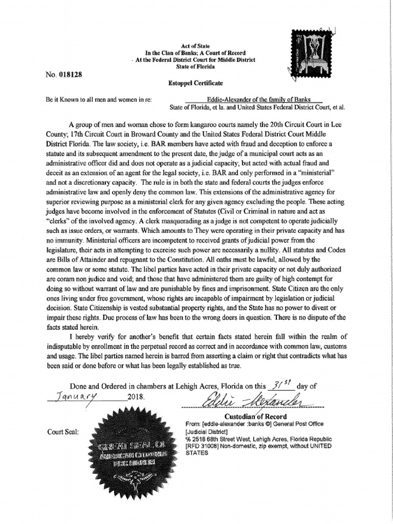 Estoppel Certificate PDF