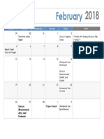 February Math Homework Calendar