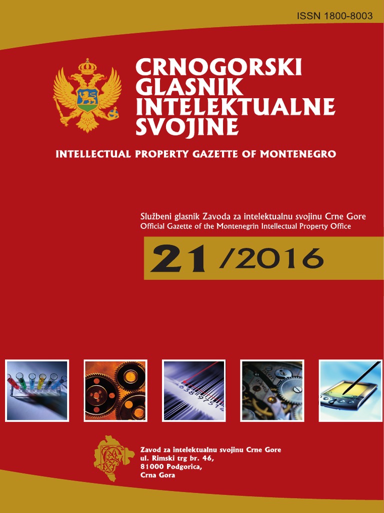 Crnogorski Glasnik Intelektualne Svojine 21 PDF