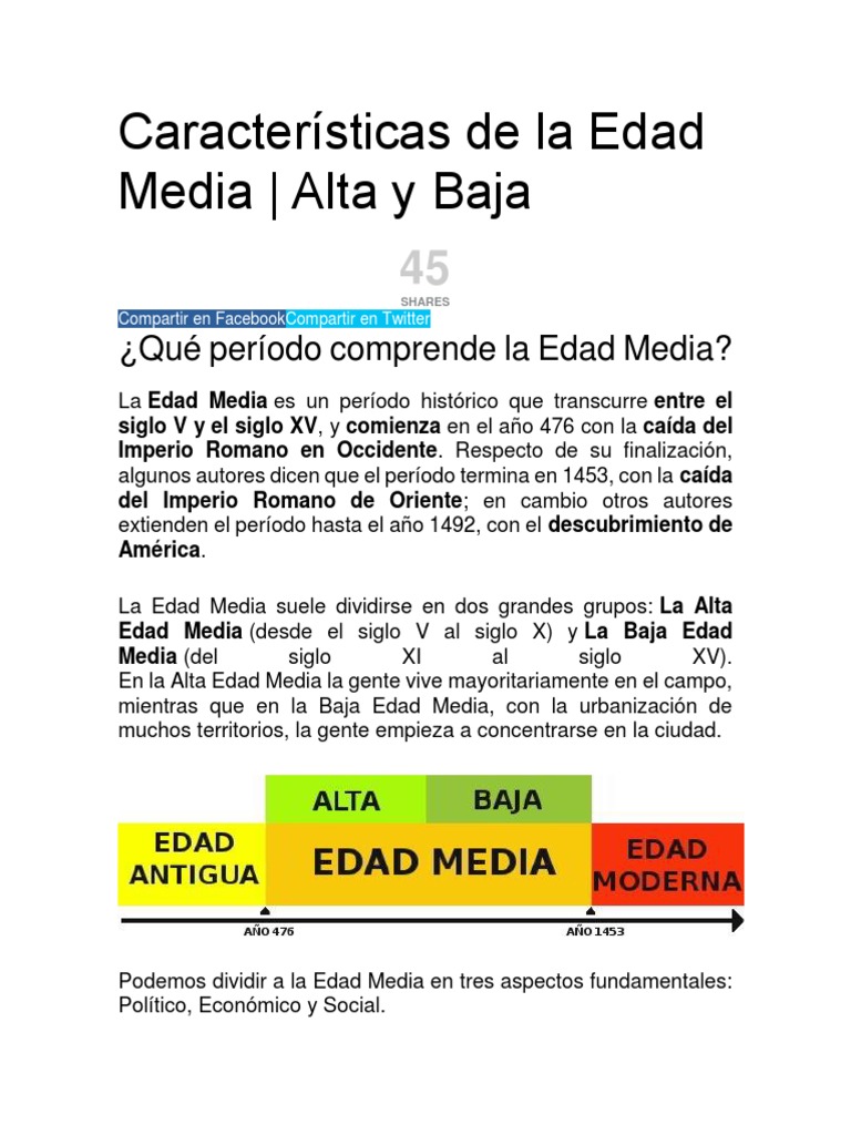 Características de la Edad Media | PDF | Edades medias | Feudalismo