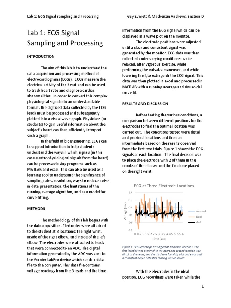 Ecg Signal Processing Lab | PDF | Electrocardiography | Heart Rate