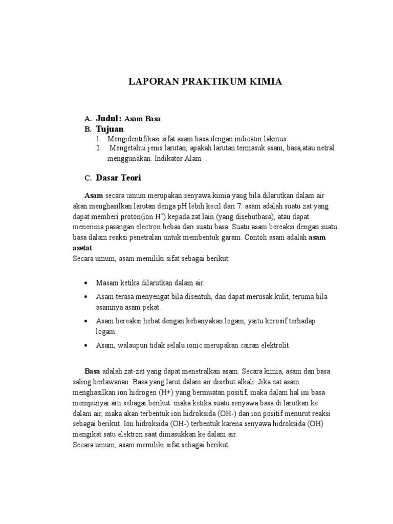 Laporan Praktikum Kimia Asam Basa Print