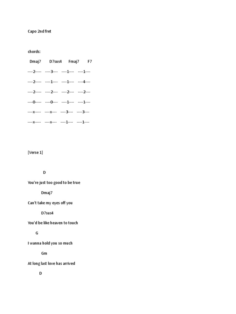 Cant Take My Eyes Off You Song Structure Songs