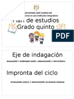 Plan de Estudios 5to 2018