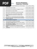 General Workplace Inspection Checklist: First Aid and Emergency Management