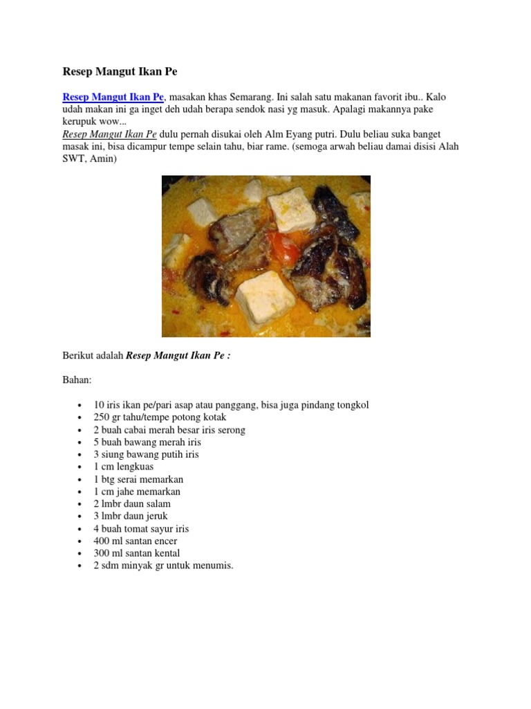 Resep Mangut Ikan Pedocx