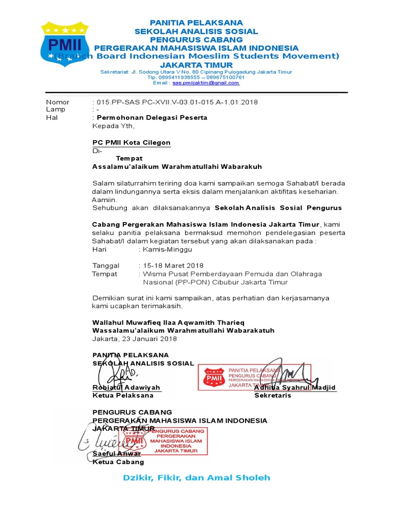 Contoh Surat Delegasi Pmii DEEPLYDEVOTEDINYOU