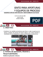 Procedimiento Para Aperturas de Lineas y Equipos De Proceso