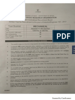 ISRO Exam Analysis Mechanical PDF