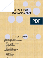 NEW ISSUE MANAGEMENT