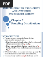 I P S F E Sampling Distributions: Ntroduction To Robability AND Tatistics Ourteenth Dition