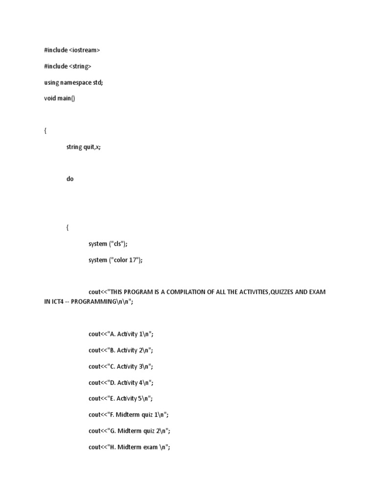 C++ SAMPLE CODING | Computer Programming | Software Engineering