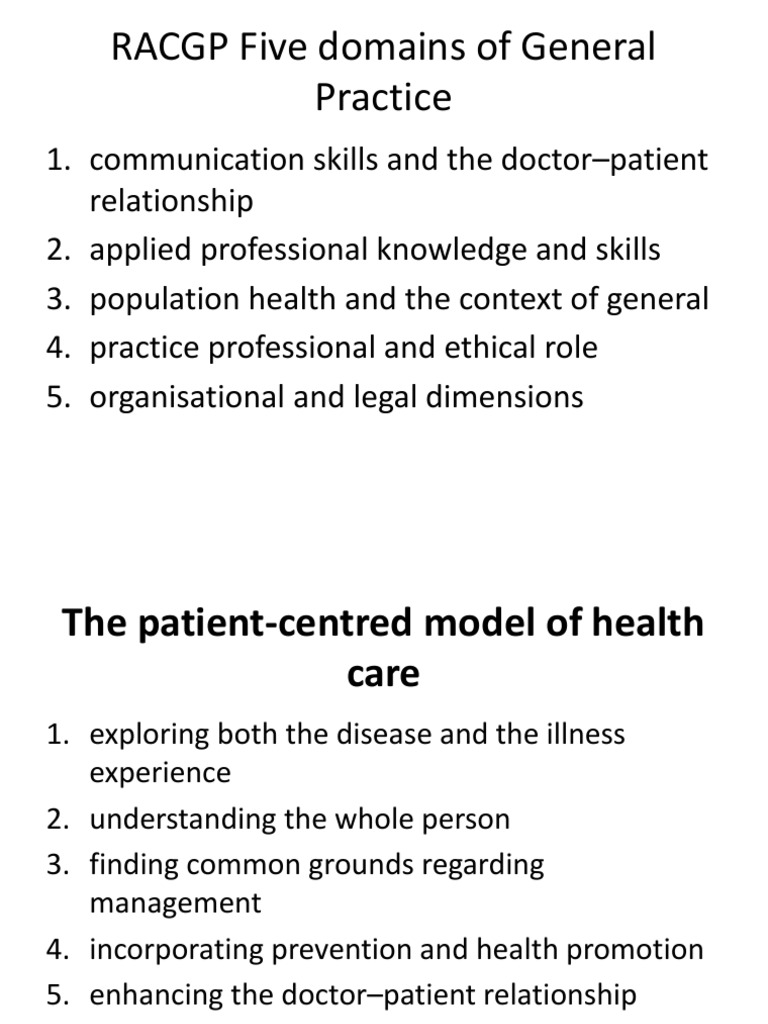 Five Domains of General Practice | PDF | Medical Diagnosis | Major ...