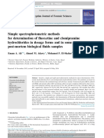 Spectrophotometric Methods for Determining Antidepressants in Biological Samples