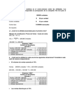 Impacto de cambios en costos y ventas sobre utilidades